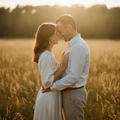 AI couple photo of two people sharing a hug in one scene