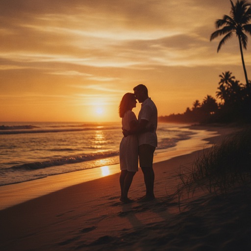 AI couple photo of two people together at sunset