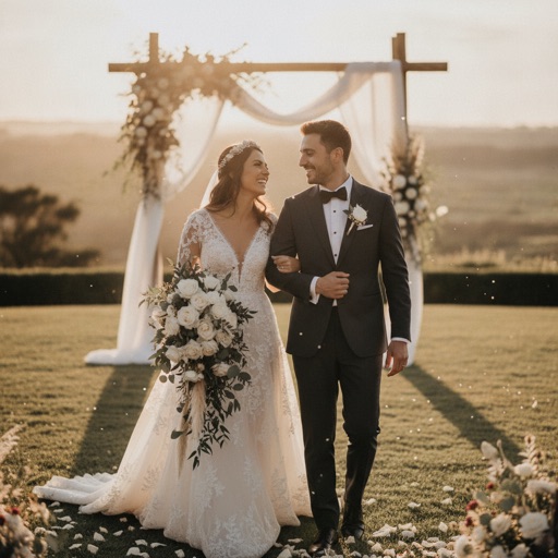 AI couple photo of two people together in a wedding scene